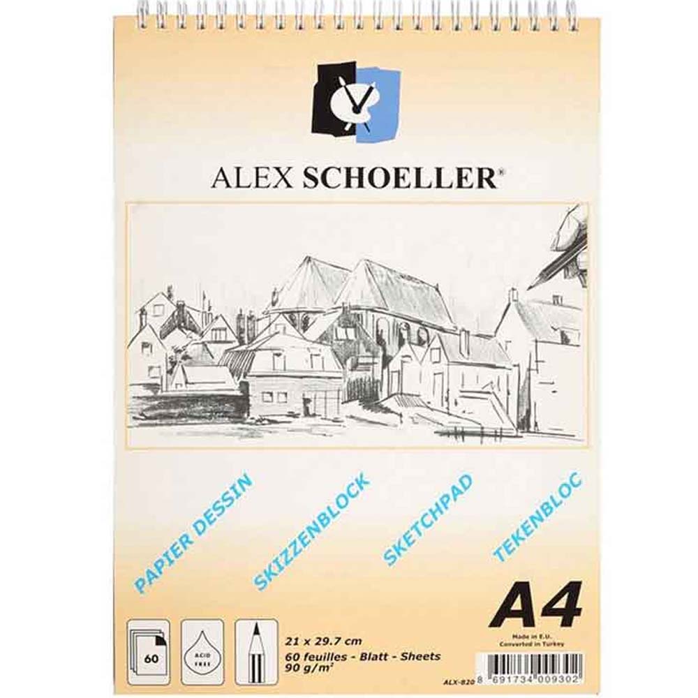 Alex Schoeller Eskiz Blok Spiralli A4 90gr 60 Yaprak