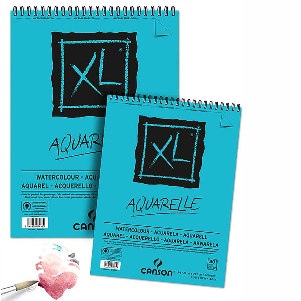 Canson XL Aquarelle Cold Pressed 300gr Spiralli Sulu Boya Blok 30 Sayfa A3 (29.7x42cm)