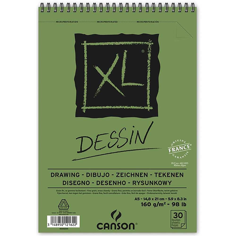 Canson XL Dessin Drawing Spiral Pad 160gr Spiralli Çizim Blok 30 Sayfa A5 (14.9x21cm)