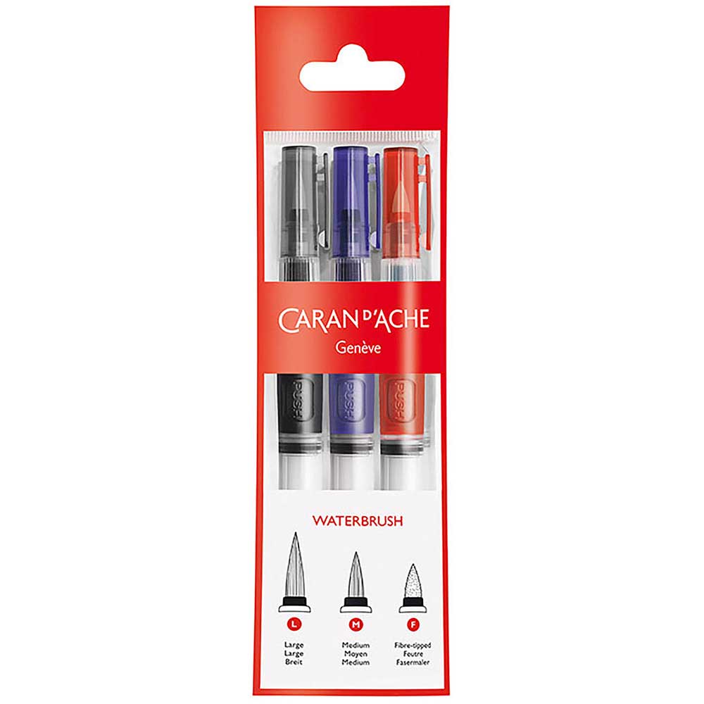Caran d'Ache Waterbrush Su Tanklı Fırça Seti 3 renk