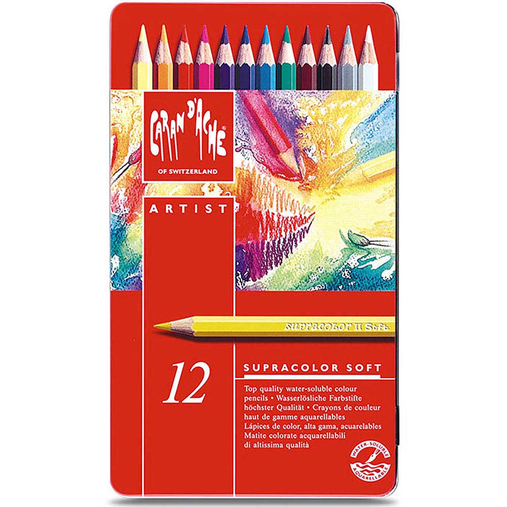 Caran d'Ache Supracolor Soft 12'li Set (Sulu Boya Kalemi)
