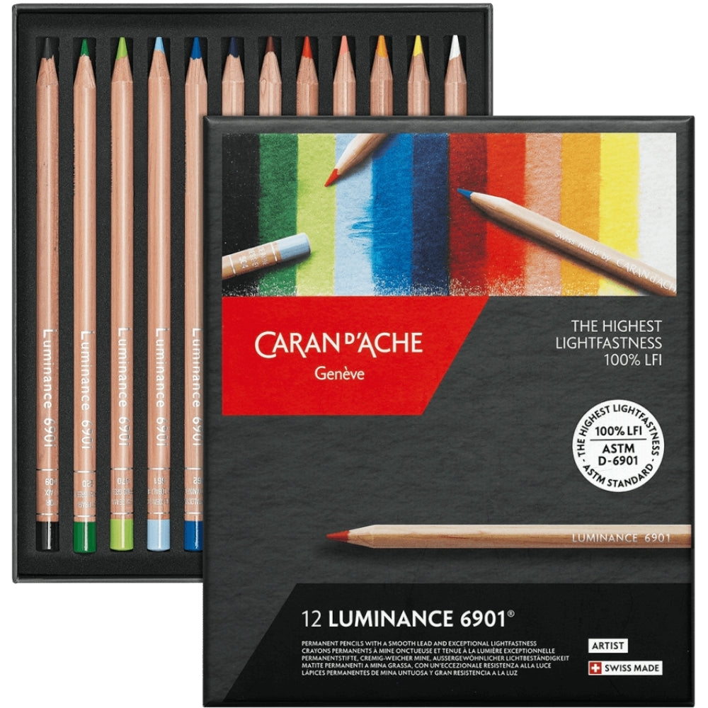 Caran d'Ache Luminance 6901 12'li Set (Yumuşak Kuru Boya Kalemi)