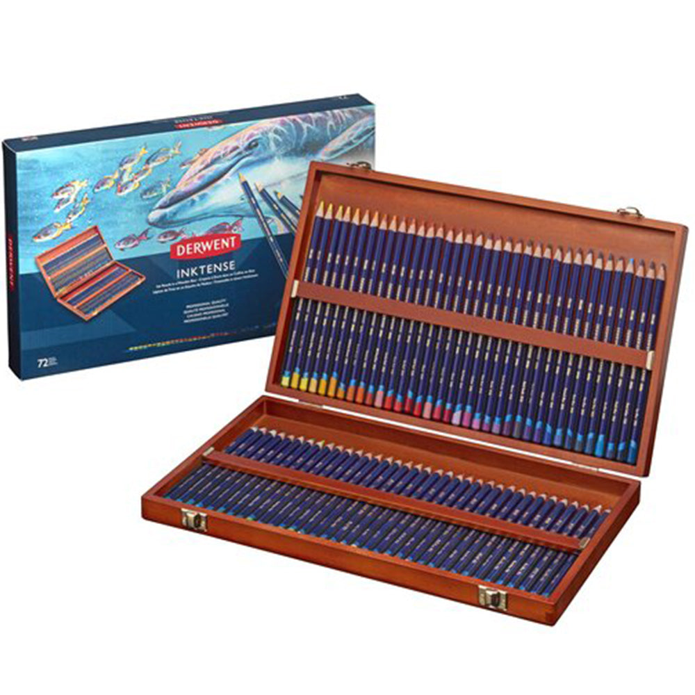 Derwent Inktense Pencil 72'li Ahşap Kutu (Mürekkep Kalemi)