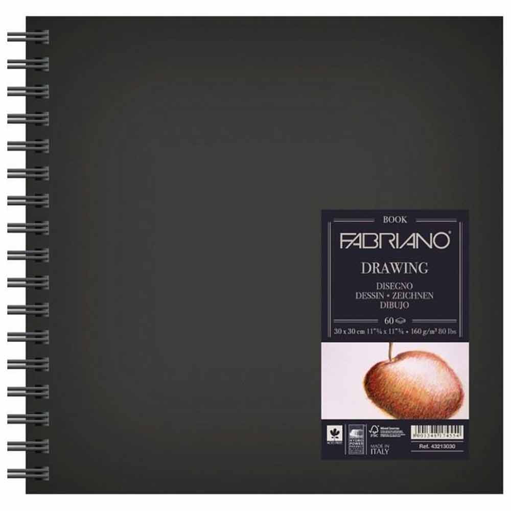 Fabriano Drawing Book Natural Grain 160gr Squared Spiralli Çizim Blok 60 Sayfa 30x30cm