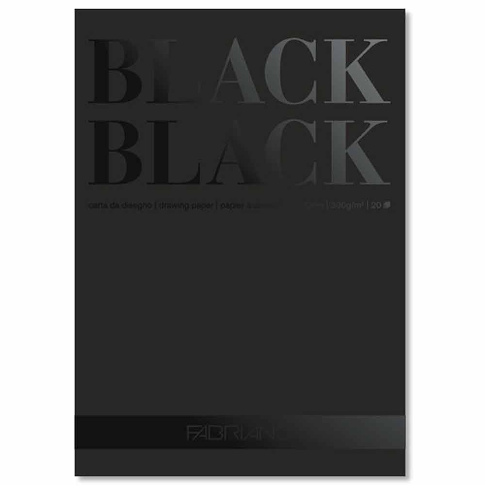 Fabriano Black Black 300gr Siyah Çok Amaçlı Resim Blok 20 Sayfa 24x32cm