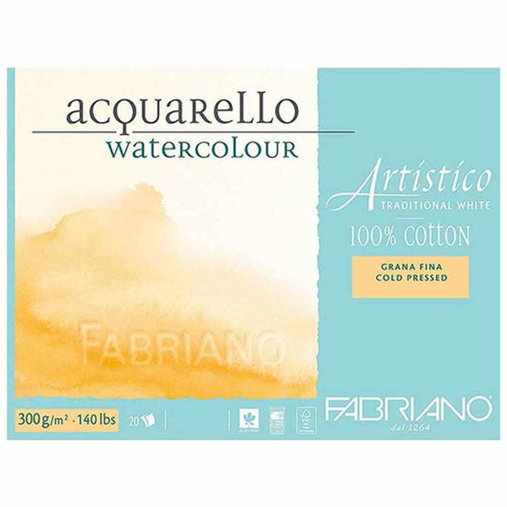 Fabriano Artistico Traditional White Cold Pressed 300gr Suluboya Blok 20 Sayfa 18x26cm