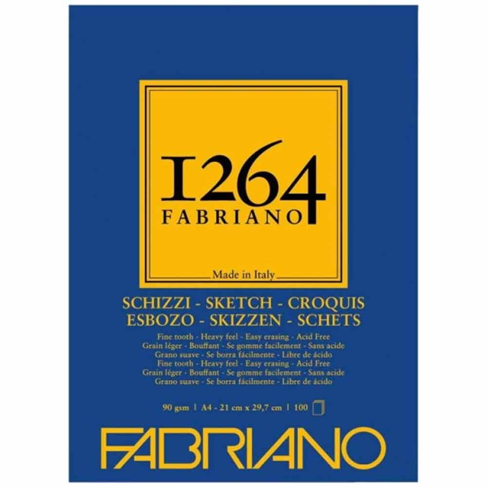 Fabriano 1264 Sketch Eskiz Blok 90gr 100 Sayfa A4 (21x29.7cm) (1 Kenarı Yapışkanlı)