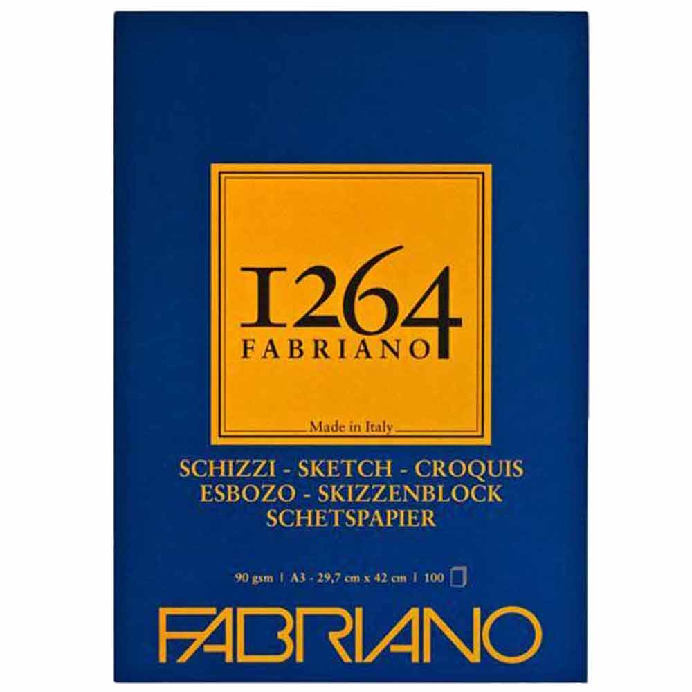 Fabriano 1264 Sketch Eskiz Blok 90gr 100 Sayfa A3 (29.7x42cm) (1 Kenarı Yapışkanlı)