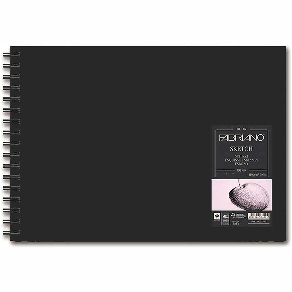 Fabriano Sketch Book Natural Grain 110gr Landscape Spiralli Çizim Blok 80 Sayfa A5 (14.8x21cm)