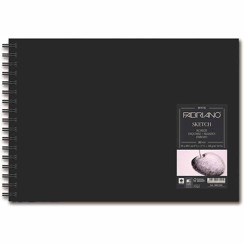 Fabriano Sketch Book Natural Grain 110gr Landscape Spiralli Çizim Blok 80 Sayfa A4 (21x29.7cm)