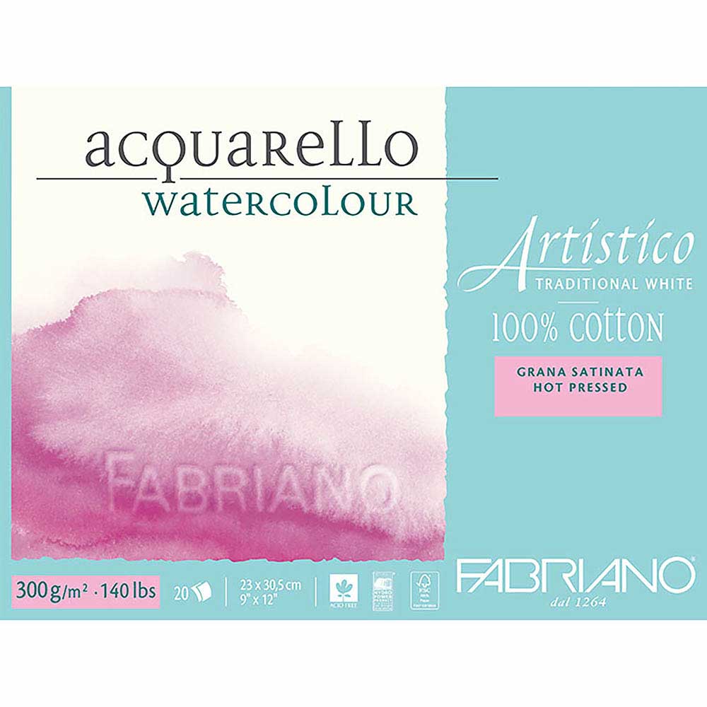 Fabriano Artistico Traditional White Hot Pressed 300gr Suluboya Blok 20 Sayfa 23x30.5cm