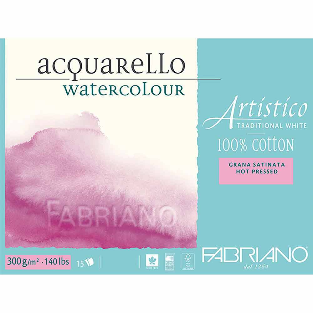 Fabriano Artistico Traditional White Hot Pressed 300gr Suluboya Blok 15 Sayfa 35.5x51cm
