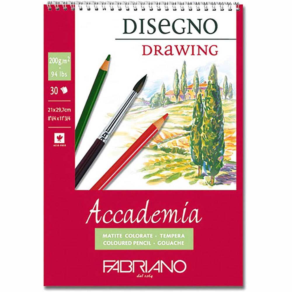 Fabriano Accademia Disegno 200gr Spiralli Çizim Blok 30 Sayfa A4 (21x29.7cm)