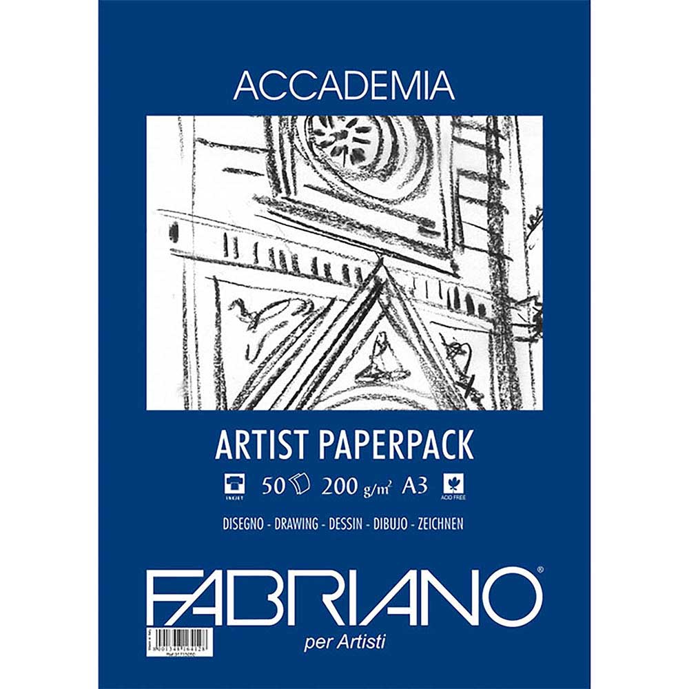 Fabriano Accademia Artists Paperpack Natural Grain 200gr A3 (29.7x42cm) 50 Sayfa