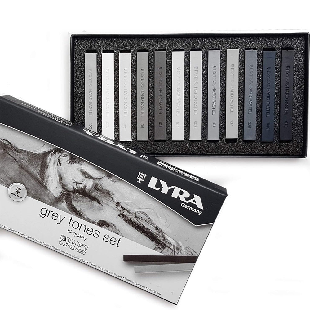 Lyra Polycrayons Grey Tones 12'li Set (Soft Toz Pastel - Gri Tonlar)