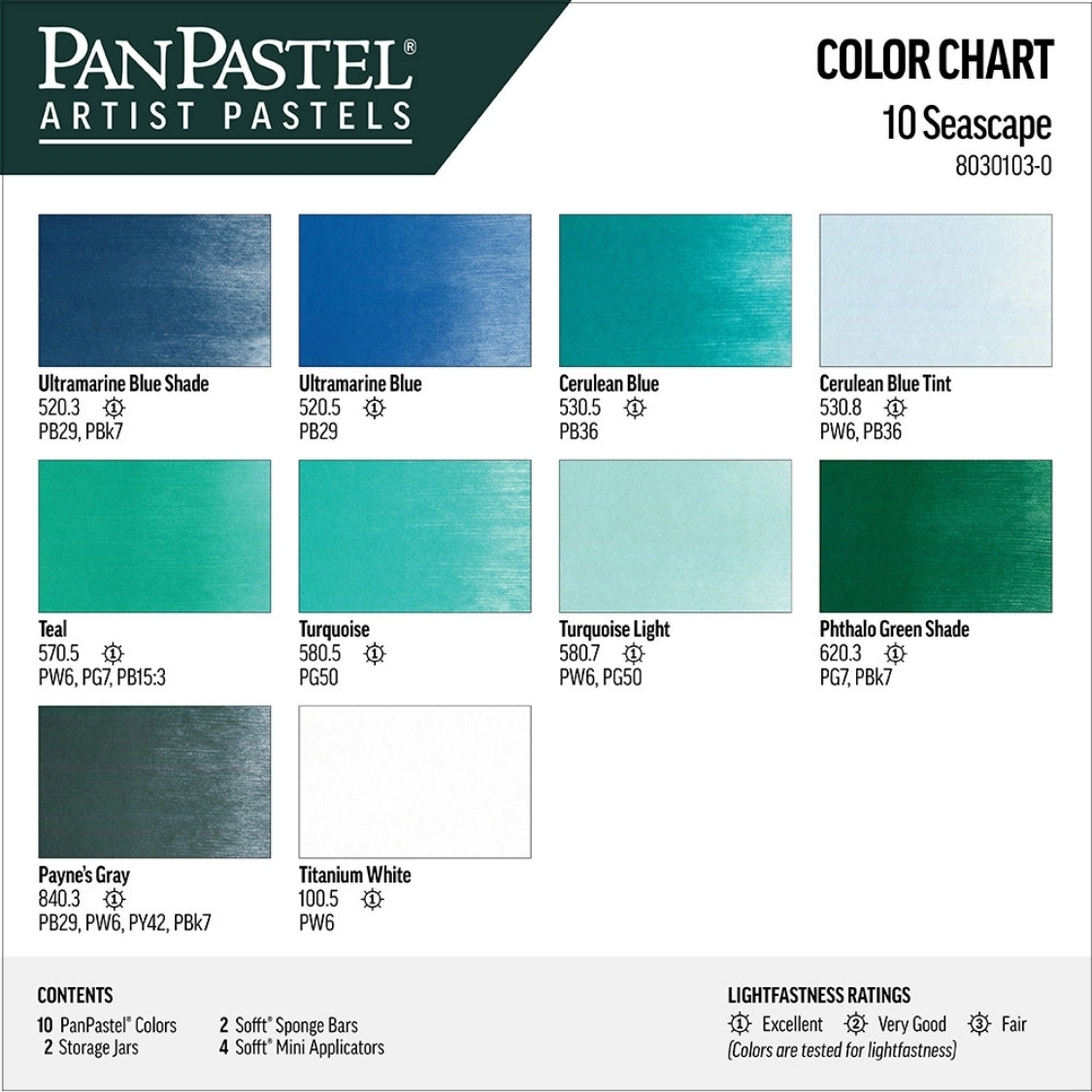 PanPastel Ultra Soft Artist Pastel Seascape Set 10'lu