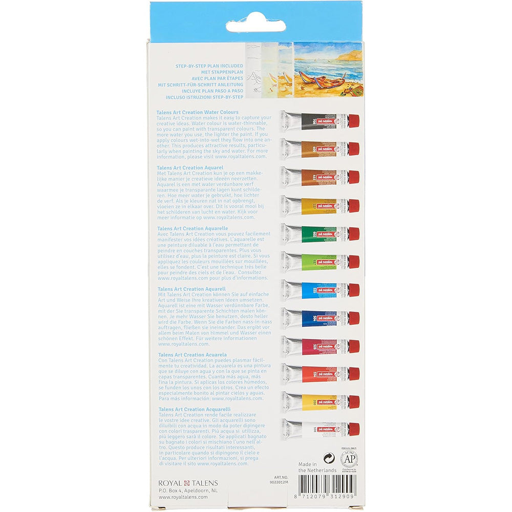 Art Creation Expression Water Colour Set (12x12ml Sulu Boya)