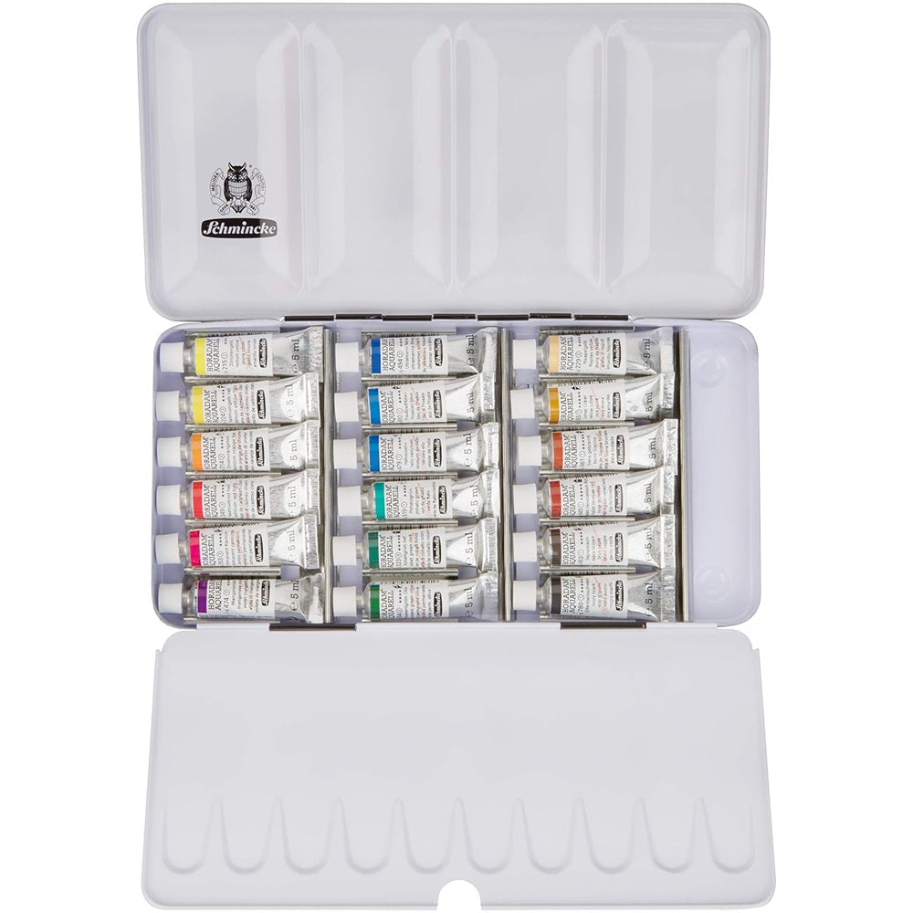 Schmincke Horadam Aquarell 18'li Metal Set (Yarım Tablet)