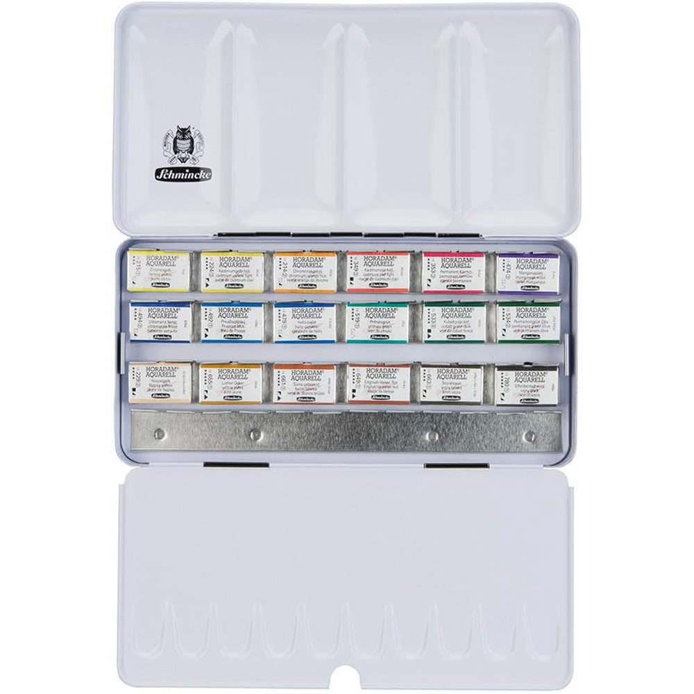 Schmincke Horadam Aquarell 18'li Metal Set (Tam Tablet)