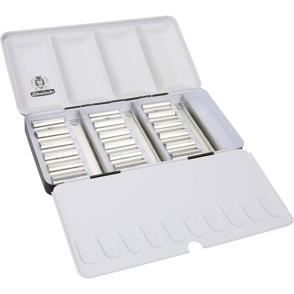 Schmincke Boş Metal Sulu Boya Palet 18x5ml (Tüp Boyalar İçin)