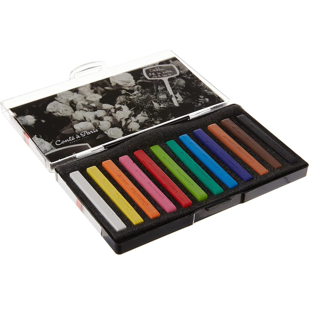 Conte a Paris Carre Stick Pastel Seti Askılı Plastik Kutu (12 Renk)