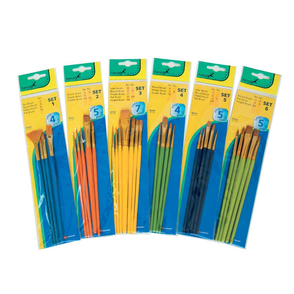 Fanart Academy Seri 500 Sentetik Kıllı Fırça Seti (6 farklı set)