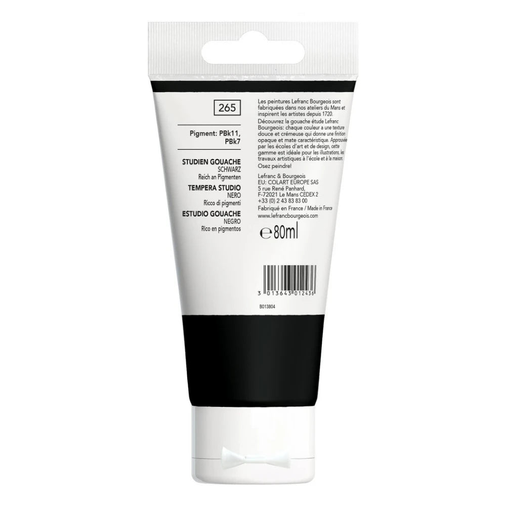 Lefranc Bourgeois Studio Guaj Boya 80ml Black