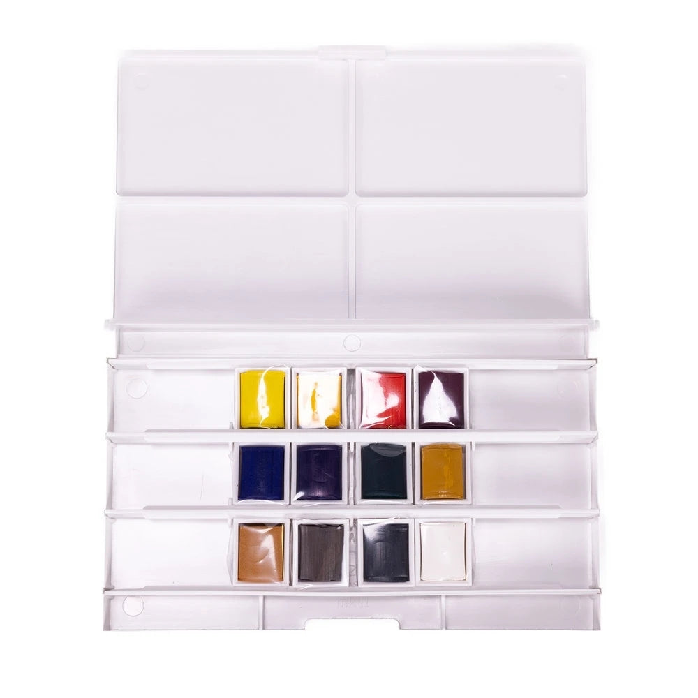 Lefranc Bourgeois Studio Sulu Boya Seti Plastik Kutulu 12xYarım Tablet