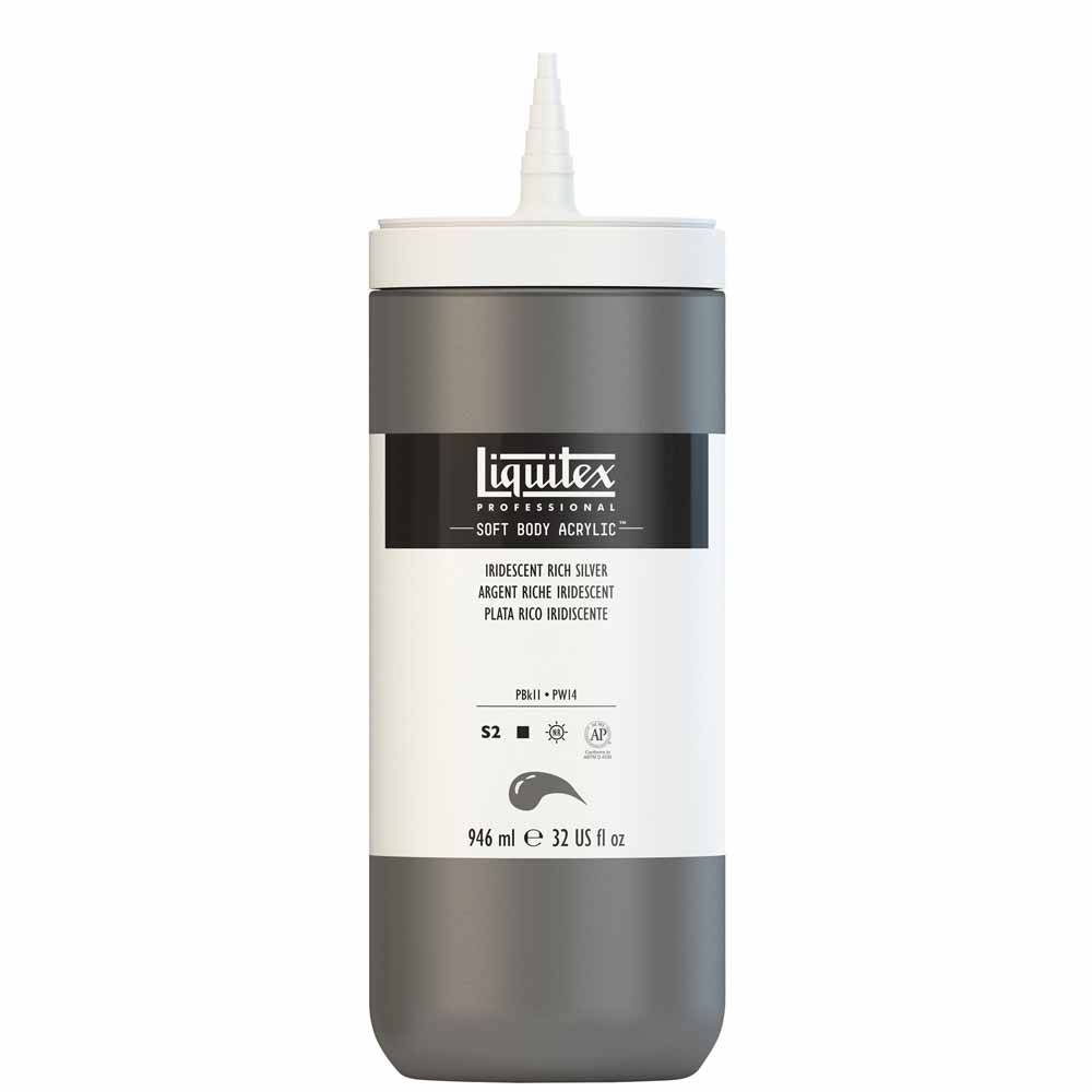 Liquitex Professional Soft Body Akrilik Boya 946ml Iridescent Rich Silver 239 S2