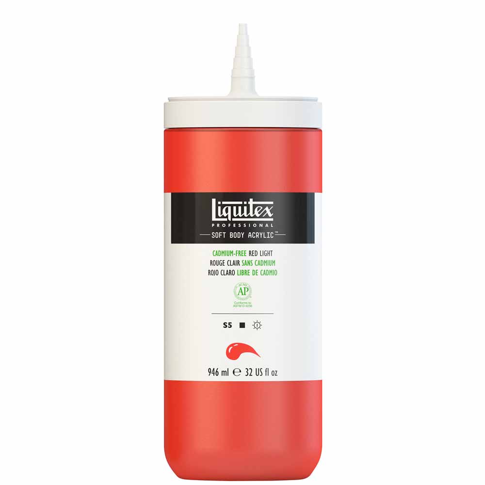 Liquitex Professional Soft Body Akrilik Boya 946ml Cadmium-Free Red Light 893 S5