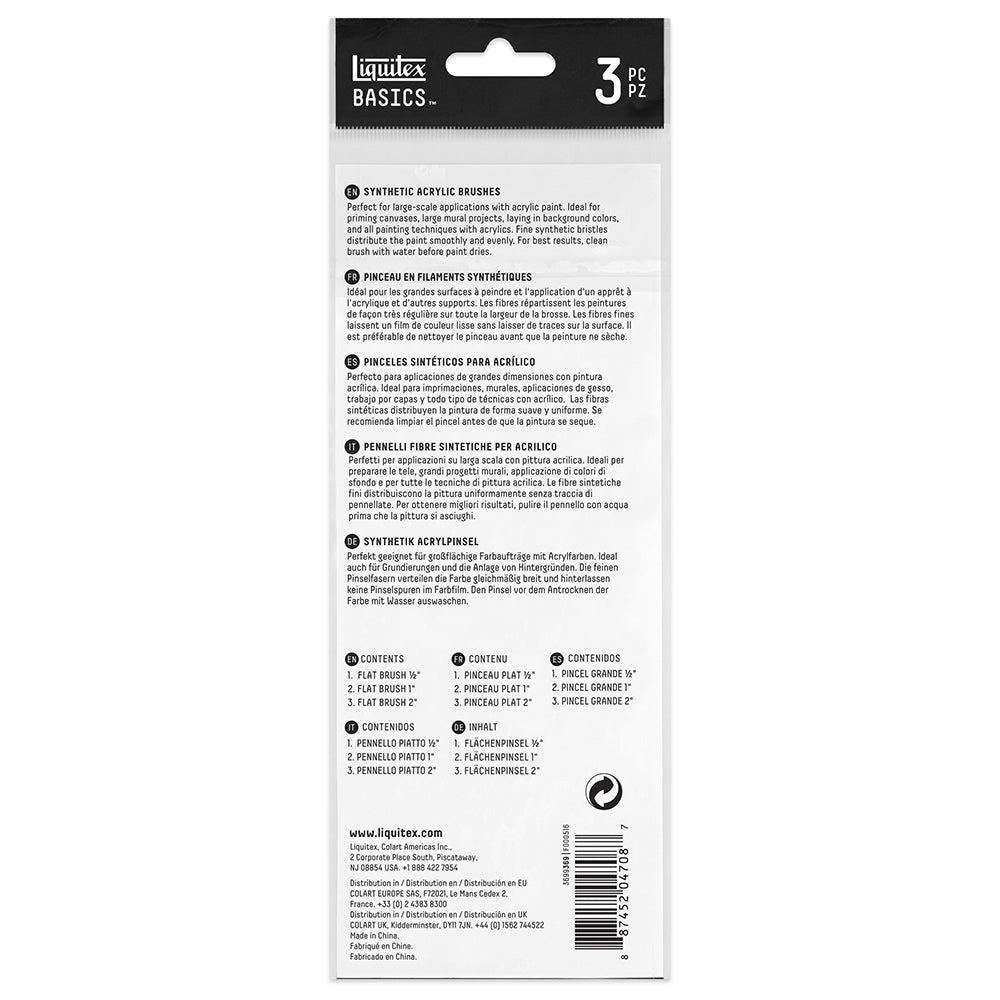 Liquitex Basics Fırçalar Set 3x Sentetik Zemin Fırçaları