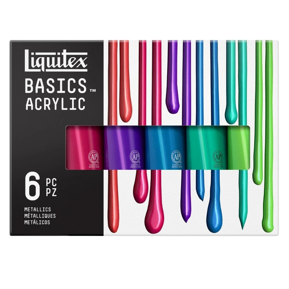 Liquitex Basics Akrilik Boya Seti 6x118 ml Metalik Renkler