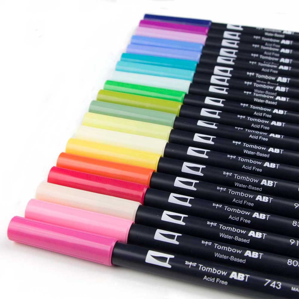 Tombow AB-T Dual Brush Pen Floral (Çiçek Renkleri) 20'li Set