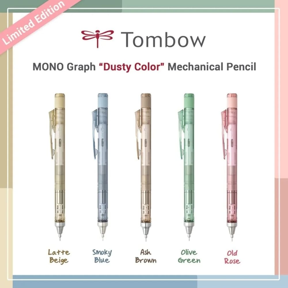 Tombow MONO Graph Dusty Mekanik Kurşun Kalem 0.5mm Late Beige (Blisterli)