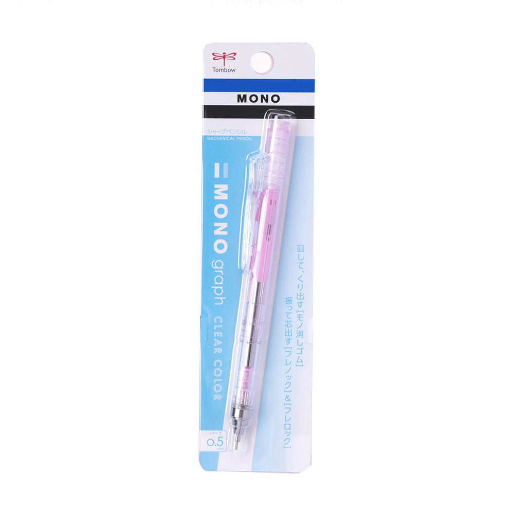Tombow MONO Graph Mekanik Kurşun Kalem 0.5mm Şeffaf Pembe (Blisterli)