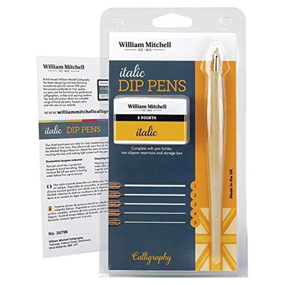 William Mitchell Italic Dip Pens (5 Uç) (Sol El)