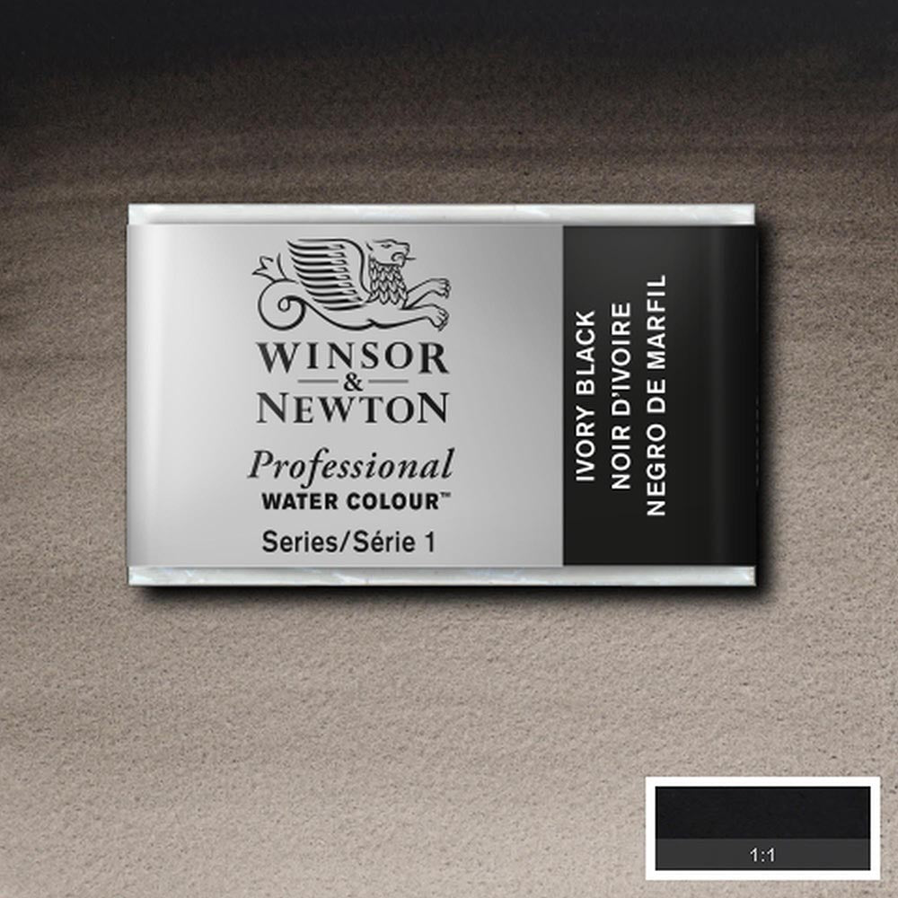 Winsor & Newton Professional Sulu Boya Ivory Black 331 S.1 (Tam Tablet)