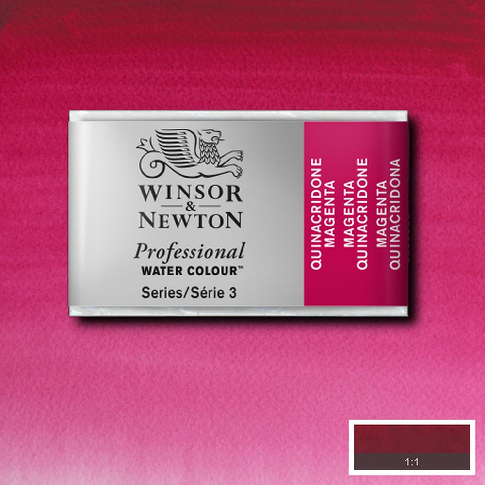 Winsor & Newton Professional Sulu Boya Quinacridone Magenta 545 S.3 (Tam Tablet)