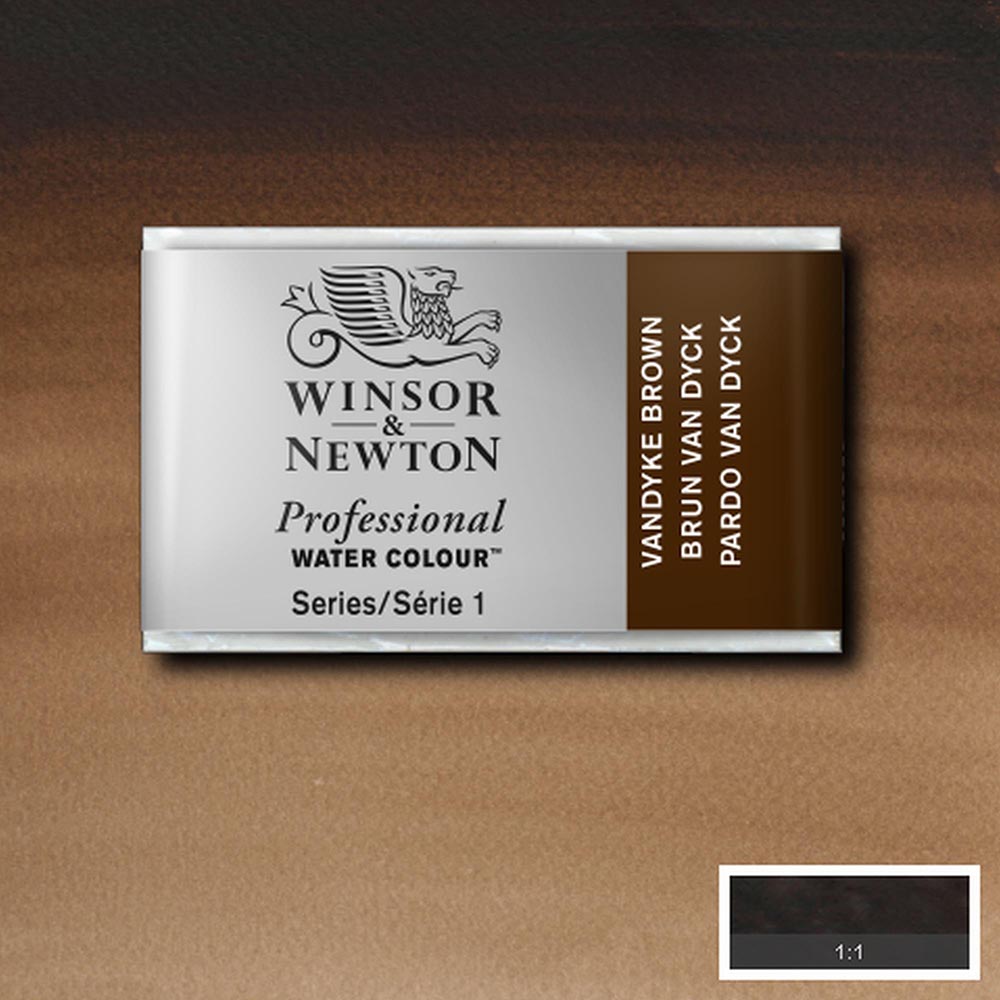 Winsor & Newton Professional Sulu Boya Vandyke Brown 676 S.1 (Tam Tablet)