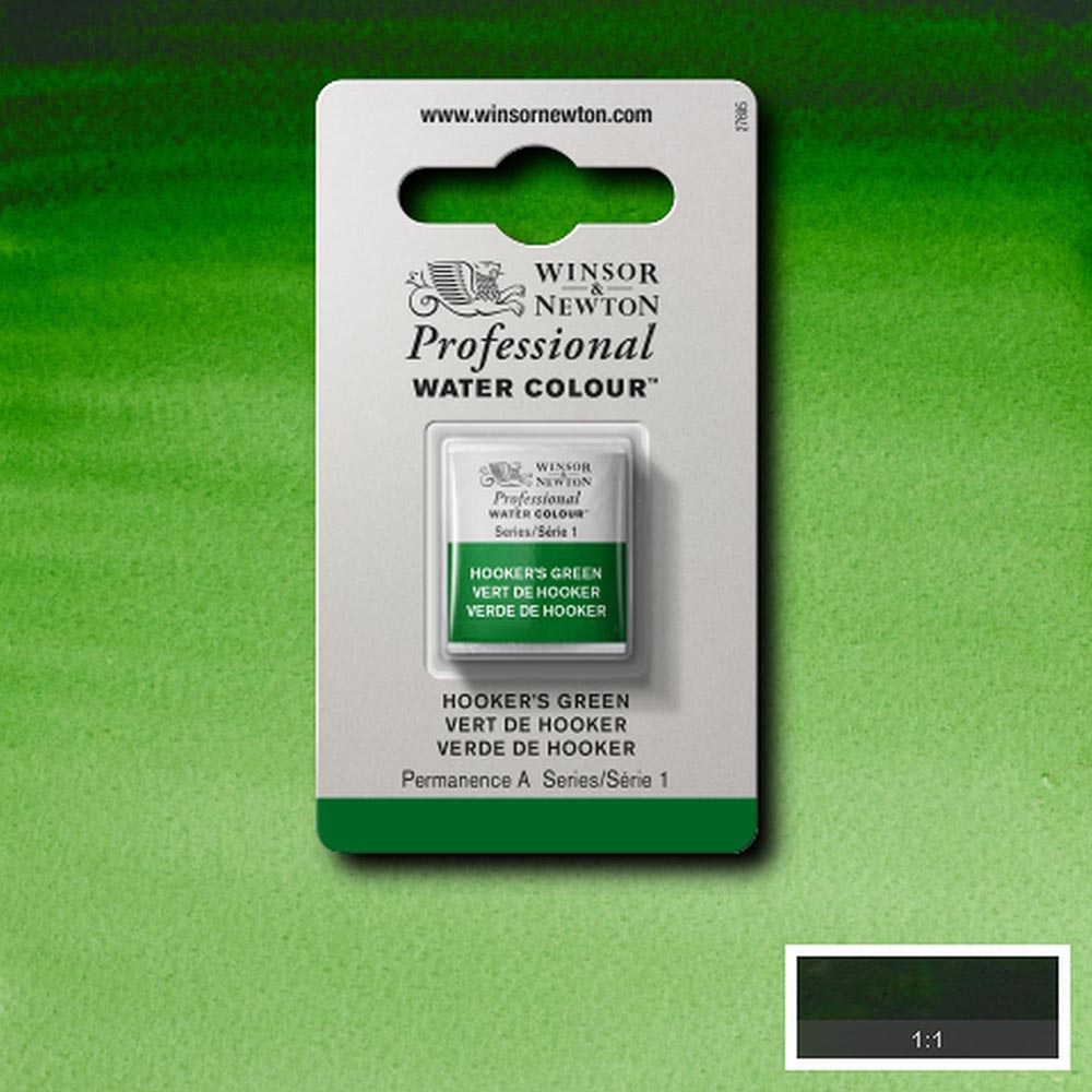 Winsor & Newton Professional Sulu Boya Hooker’s Green 311 S.1 (Yarım Tablet)