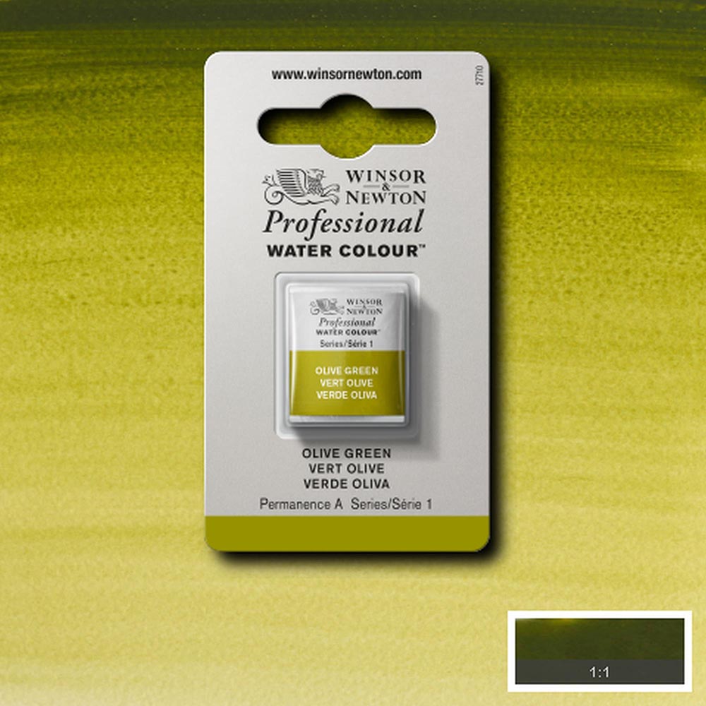 Winsor & Newton Professional Sulu Boya Olive Green 447 S.1 (Yarım Tablet)