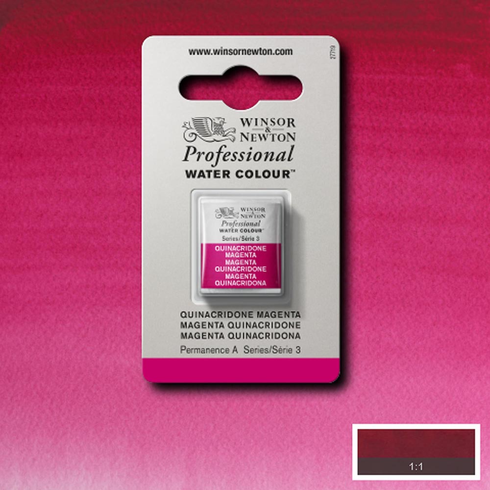 Winsor & Newton Professional Sulu Boya Quinacridone Magenta 545 S.3 (Yarım Tablet)