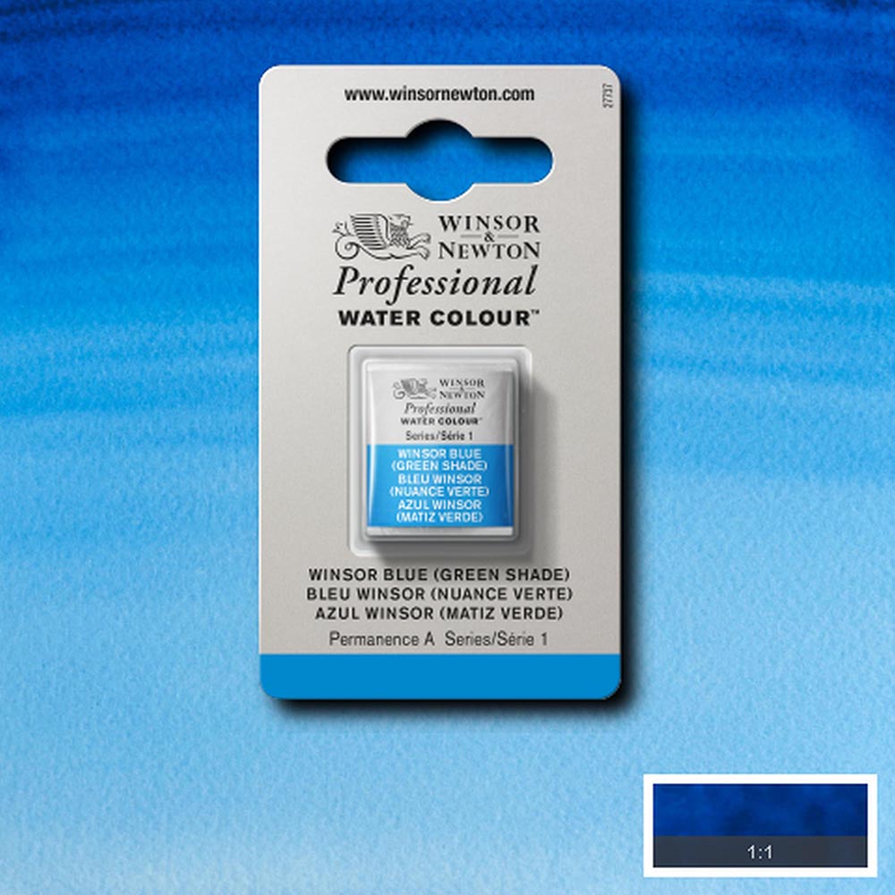 Winsor & Newton Professional Sulu Boya Winsor Blue (Green Shade) 707 S.1 (Yarım Tablet)