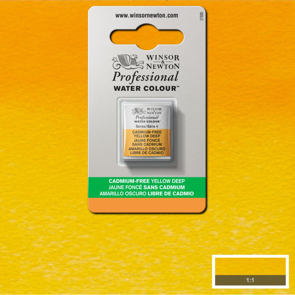 Winsor & Newton Professional Sulu Boya Cadmium-Free Yellow Deep 891 S.4 (Yarım Tablet)
