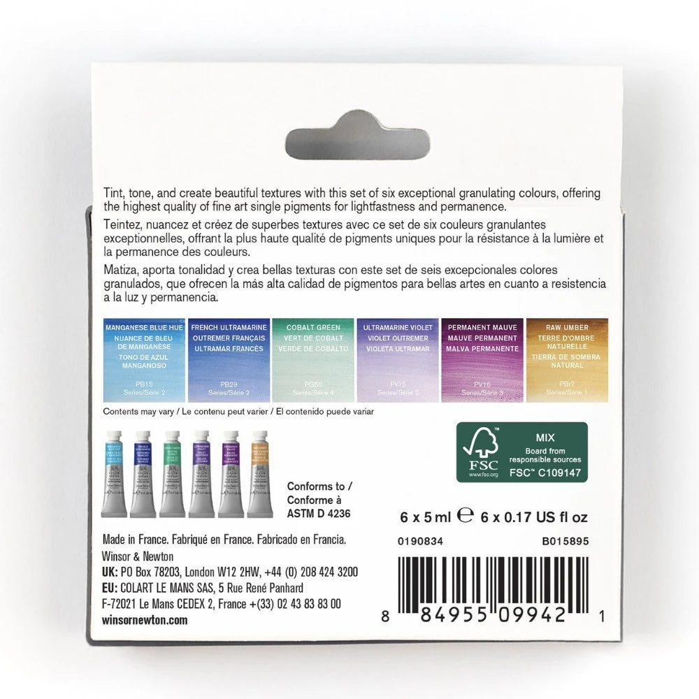 Winsor & Newton Professional Watercolour Granulation Set (6x5ml)