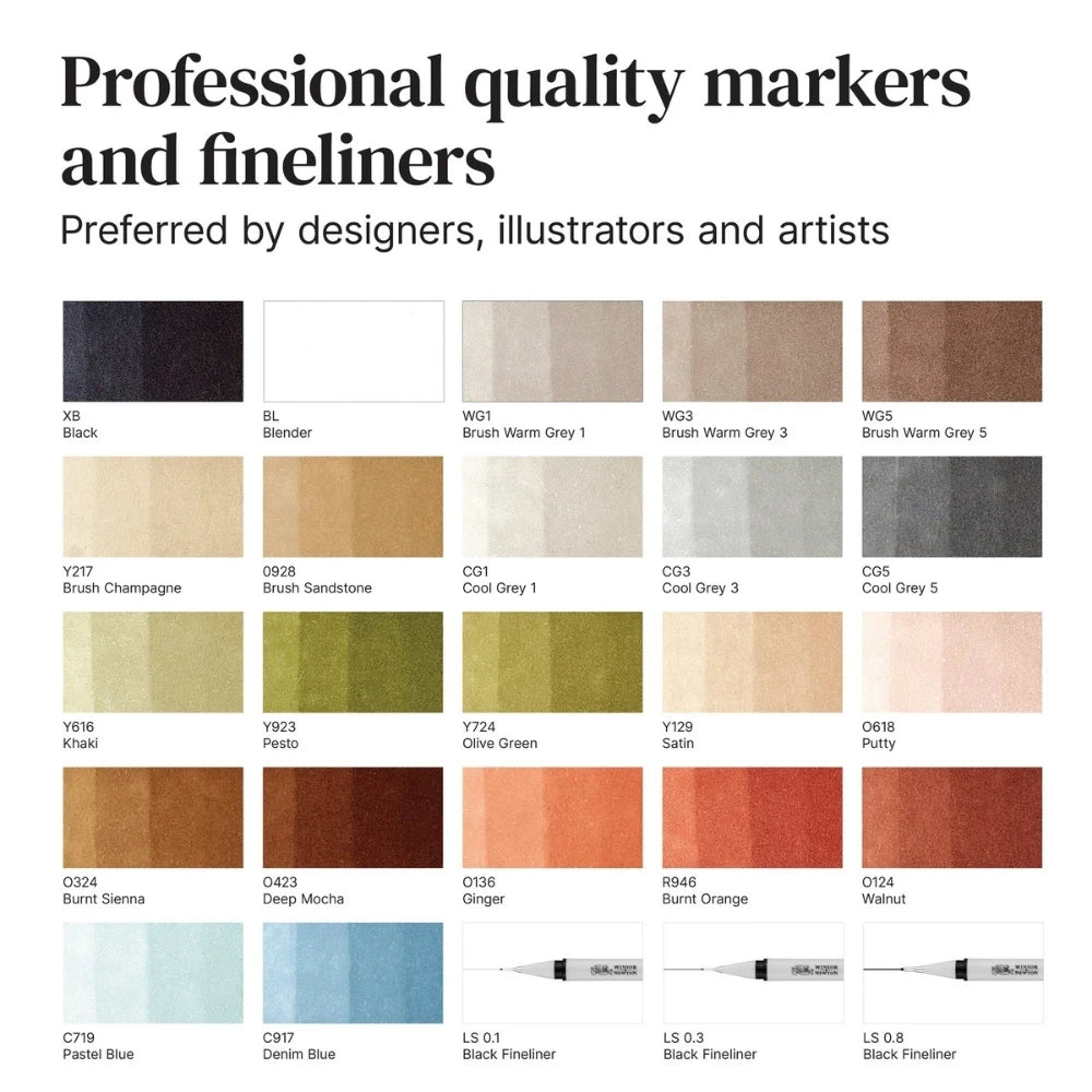 Winsor & Newton Promarker Interiors Çantalı Set (25'li)
