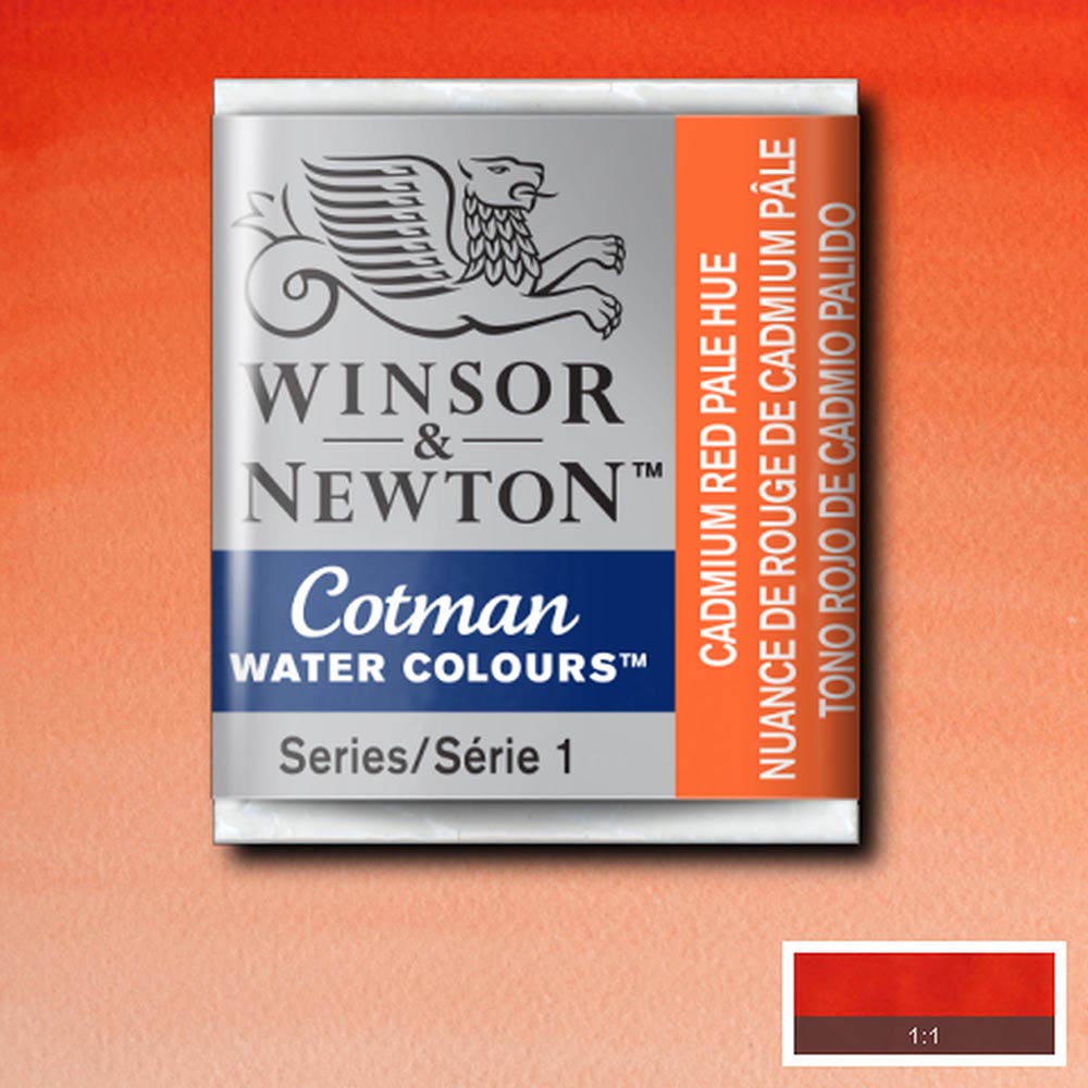 Winsor & Newton Cotman Sulu Boya Yarım Tablet Cadmium Red Pale Hue 103