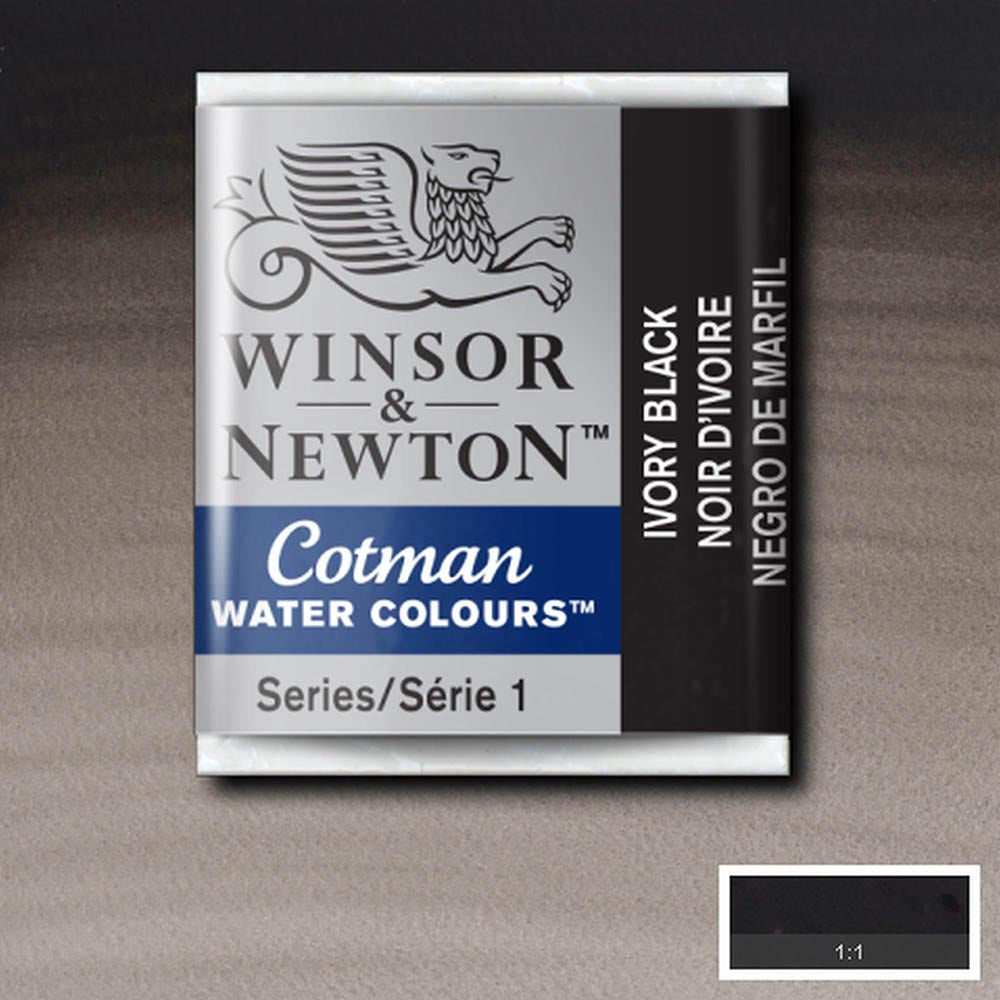 Winsor & Newton Cotman Sulu Boya Yarım Tablet Ivory Black 331