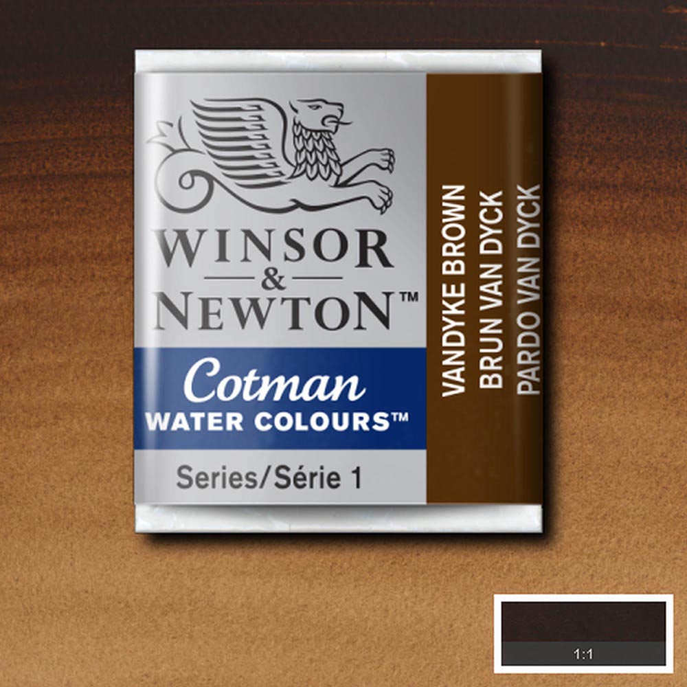 Winsor & Newton Cotman Sulu Boya Yarım Tablet Vandyke Brown 676