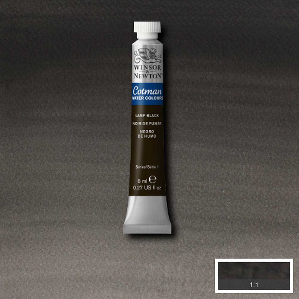 Winsor & Newton Cotman Sulu Boya 8ml Lamp Black 337